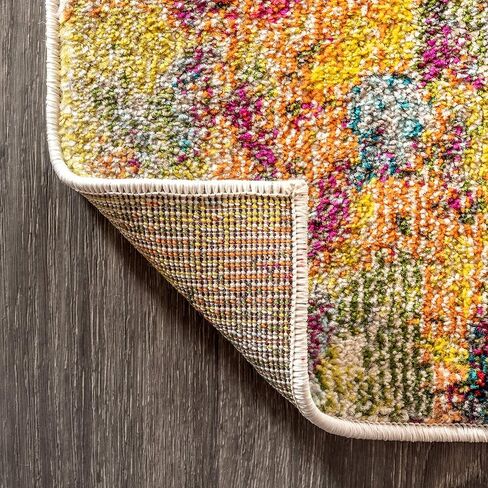 JONATHAN Y CTP108A-8 Contemporary POP Modern Abstract Multi/Yellow 8 ft. x 10 ft. Area-Rug, Bohemian, Easy-Cleaning, for Bedroom, Kitchen, Living Room, Non Shedding in Saudi Arabia
