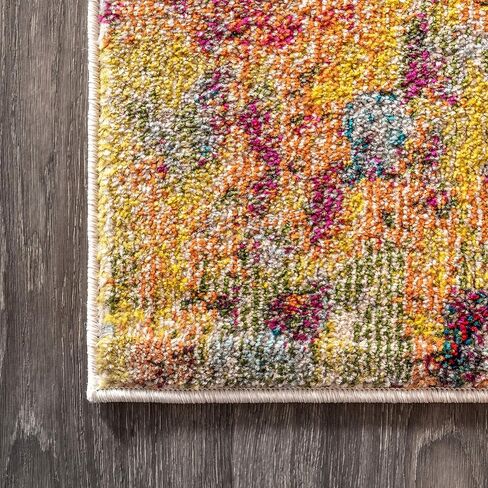 JONATHAN Y CTP108A-8 Contemporary POP Modern Abstract Multi/Yellow 8 ft. x 10 ft. Area-Rug, Bohemian, Easy-Cleaning, for Bedroom, Kitchen, Living Room, Non Shedding in Saudi Arabia
