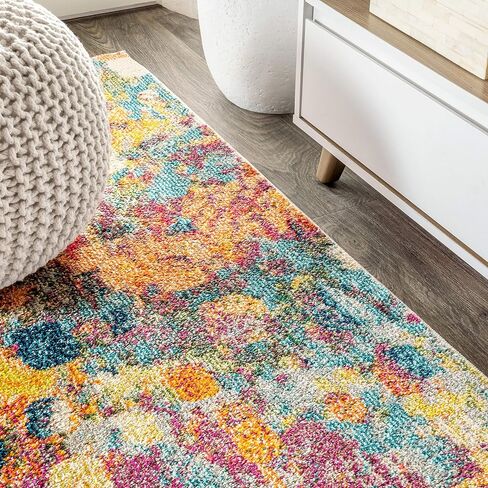 JONATHAN Y CTP108A-8 Contemporary POP Modern Abstract Multi/Yellow 8 ft. x 10 ft. Area-Rug, Bohemian, Easy-Cleaning, for Bedroom, Kitchen, Living Room, Non Shedding in Saudi Arabia