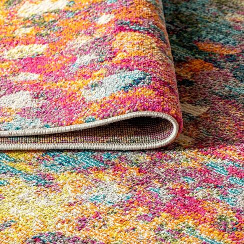 JONATHAN Y CTP108A-8 Contemporary POP Modern Abstract Multi/Yellow 8 ft. x 10 ft. Area-Rug, Bohemian, Easy-Cleaning, for Bedroom, Kitchen, Living Room, Non Shedding in Saudi Arabia