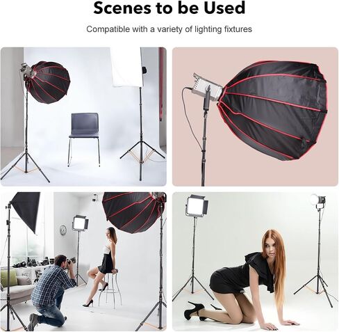 حامل ثلاثي القوائم من Koolehaoda Light Stand قابل للتعديل بطول 2-8 أقدام حامل ثلاثي من سبائك الألومنيوم القوي مع أرجل قابلة للعكس 180 درجة ومحول برغي 1/4 بوصة إلى 3/8 بوصة لكاميرا Speedlight Flash Softbox القوية الخفيفة in Saudi Arabia