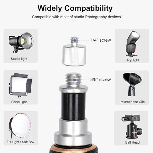 حامل ثلاثي القوائم من Koolehaoda Light Stand قابل للتعديل بطول 2-8 أقدام حامل ثلاثي من سبائك الألومنيوم القوي مع أرجل قابلة للعكس 180 درجة ومحول برغي 1/4 بوصة إلى 3/8 بوصة لكاميرا Speedlight Flash Softbox القوية الخفيفة in Saudi Arabia