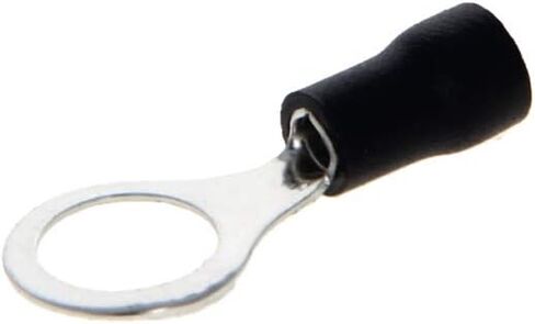 Fielect 150Pcs AWG16-14 Pre Insulated Wire Copper Crimp Terminals, Electrical Wire Connectors Ring Type Brass Connector Insulated Ferrule Terminals Black RV2-4 in Saudi Arabia