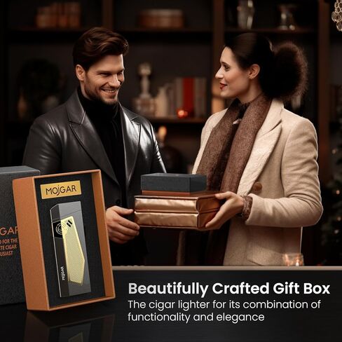 Cigar Torch Lighter 4 Jet Flame Torch Lighter, Butane Refill Cigar Lighters with Cigar Punch, Holder, Cigar Draw Enhancer, Windproof Torch Lighters for Cigars Gift Box Cigars Lighters for Men, Gold in Kuwait