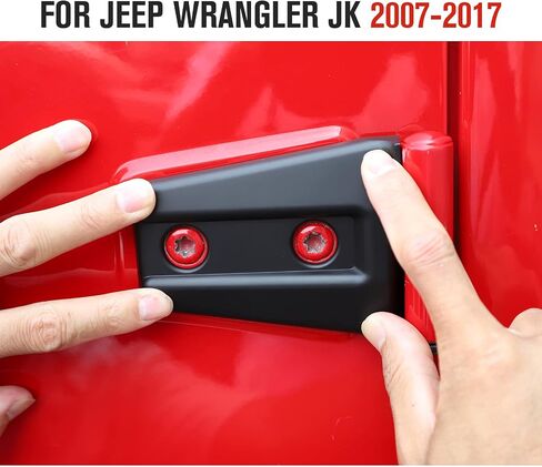 8PCS Door Hinge Covers Protector for 2007-2018 Jeep Wrangler JK JKU 4-Door (Matt Black) in Saudi Arabia
