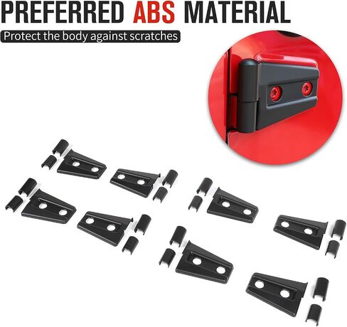 8PCS Door Hinge Covers Protector for 2007-2018 Jeep Wrangler JK JKU 4-Door (Matt Black) in Saudi Arabia