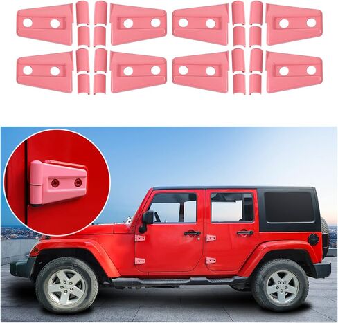 8PCS Door Hinge Covers Protector for 2007-2018 Jeep Wrangler JK JKU 4-Door (Matt Black) in Saudi Arabia