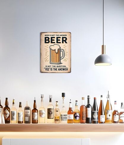 Vintage Metal Bar Sign - Humorous Bar Decorations for Home, Man Cave Accessories, Unique Bar Wall Decor, Beer Drinker Gifts | Cool and Funny Wall Art for Bar, Basement, Apartment, Garage, Funny Man in Saudi Arabia