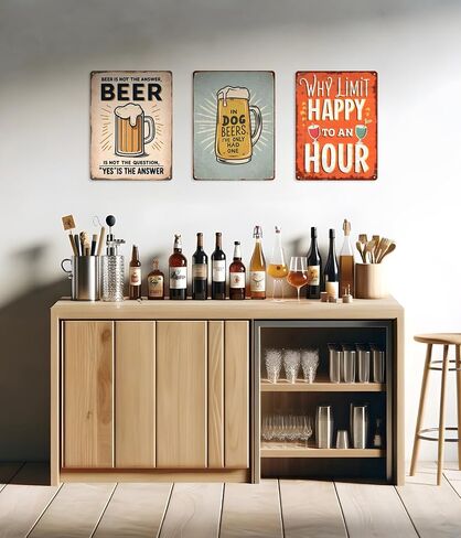 Vintage Metal Bar Sign - Humorous Bar Decorations for Home, Man Cave Accessories, Unique Bar Wall Decor, Beer Drinker Gifts | Cool and Funny Wall Art for Bar, Basement, Apartment, Garage, Funny Man in Saudi Arabia
