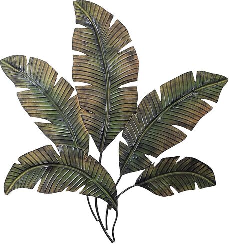 65531-97920 Palm Leaf Metal Wall Art Sculpture 35 Inches Wide x 34 Inches High, Matte Finish in Saudi Arabia