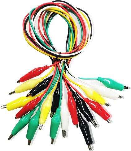 10 قطع من مشابك التمساح الكهربائية الممتازة لاختبار الرصاص والمسبار، 5 ألوان ناعمة مزدوجة الأطراف بمشبك التمساح الكهربائي مجموعة قياس الأسلاك مع عازل لتوصيل الدائرة والاختبار والكشف in Kuwait