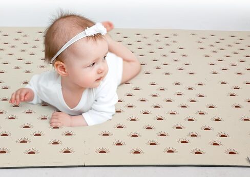 Baby Play Mat 72 x 48", Boho Sun Baby Play Mats for Floor Soft Foam Playmat for Babies and Toddler Waterproof Baby Crawling Mat for Indoor and Outdoor in Saudi Arabia