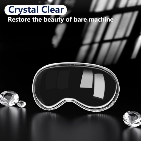 ANNGELAS Clear Designed for Vision Pro Case,Crystal Transparent Soft Slim TPU Screen Protective Cover for Vision Pro VR Glasses (Black) in Kuwait