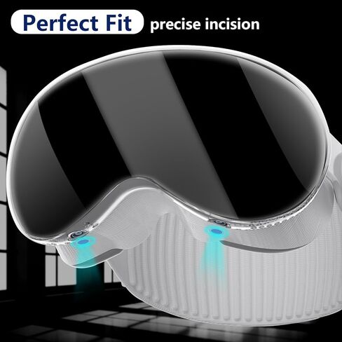 ANNGELAS Clear Designed for Vision Pro Case,Crystal Transparent Soft Slim TPU Screen Protective Cover for Vision Pro VR Glasses (Black) in Kuwait