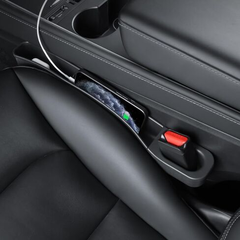 علبة تنظيم وحدة التحكم المركزية قطعتين من كاروينر لملحقات طراز تيسلا 3/Y مع صندوق تخزين جانبي للمقعد لحامل الهاتف والنظارات الشمسية وحامل بطاقات المفاتيح in Kuwait
