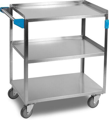 Carlisle FoodService Products UC5032135 3 Shelf Stainless Steel Utility / Service Cart, 500 Pound Capacity, 35" Long x 21" Wide x 36" HIgh, Large in Saudi Arabia