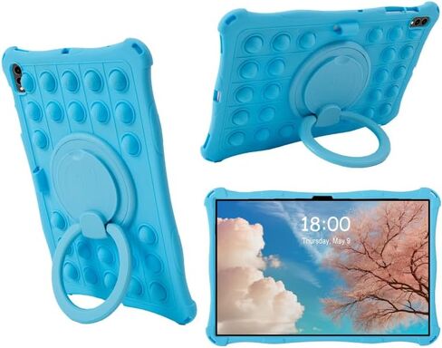 Case for Samsung Galaxy Tab S9 FE+/S9+ Plus/S8 Plus/S7 FE +/S7 Plus 12.4-inch Tablet Multi-Function Kid-Friendly Case (Colorful Blue) in Saudi Arabia