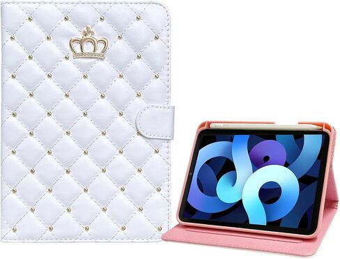 حافظة لجهاز iPad Air الجيل الخامس/الرابع مقاس 10.9 بوصة مع حامل أقلام، غطاء لطيف لجهاز iPad Air 2022/2020 من الجيل الرابع/الخامس غطاء ذكي (أبيض) in Saudi Arabia