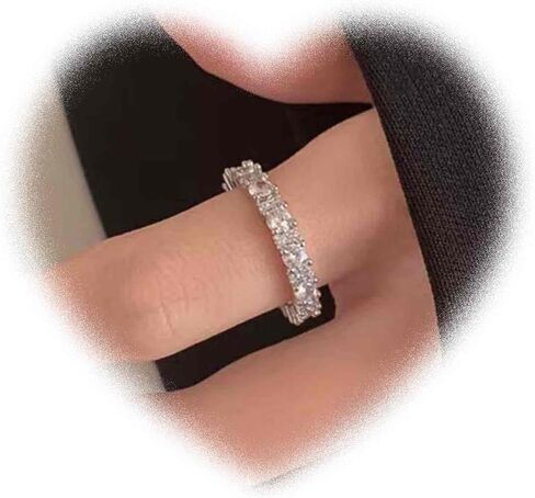 Boho Crystal Ring for Women Paved Cz Knuckle Ring Crystal Stacking Ring Silver Layered rhinestone Finger Ring Open Ring Dainty Adjustable Ring Jewelry for Girls Gifts (Style:A) in Kuwait