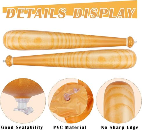 durony 12 Pack Baseball Bat Inflates 29.5 Inch Inflatable Baseball Bat Inflatable Baseball Party Supplies for Sports Carnival Birthday Party Favors Decorations Prizes in Kuwait