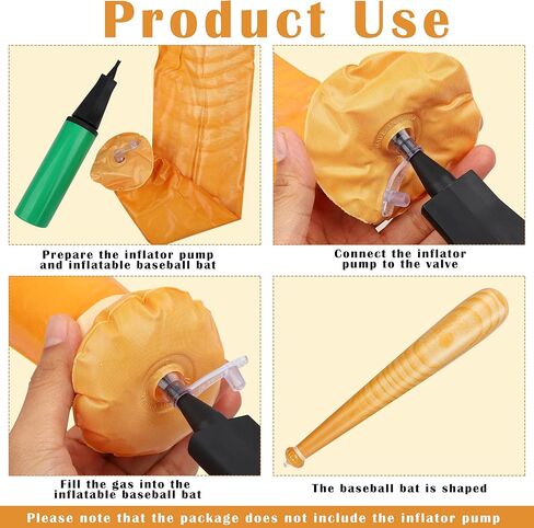 durony 12 Pack Baseball Bat Inflates 29.5 Inch Inflatable Baseball Bat Inflatable Baseball Party Supplies for Sports Carnival Birthday Party Favors Decorations Prizes in Kuwait