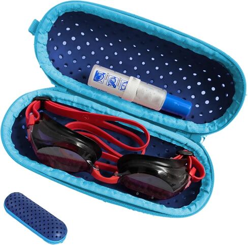 Swim Goggle Case for Swimming Goggles,Swim Goggle Protective Case with Drain Holes for Goggles,Sunglasses Eyeglass,Goggles,Zipper Eyeglasses Case For Men Women in Saudi Arabia