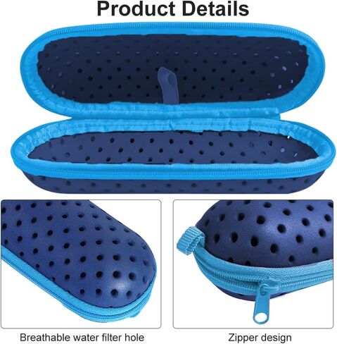 Swim Goggle Case for Swimming Goggles,Swim Goggle Protective Case with Drain Holes for Goggles,Sunglasses Eyeglass,Goggles,Zipper Eyeglasses Case For Men Women in Saudi Arabia