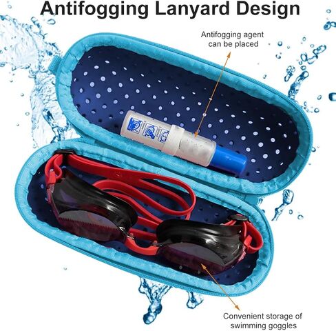 Swim Goggle Case for Swimming Goggles,Swim Goggle Protective Case with Drain Holes for Goggles,Sunglasses Eyeglass,Goggles,Zipper Eyeglasses Case For Men Women in Saudi Arabia