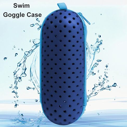 Swim Goggle Case for Swimming Goggles,Swim Goggle Protective Case with Drain Holes for Goggles,Sunglasses Eyeglass,Goggles,Zipper Eyeglasses Case For Men Women in Saudi Arabia
