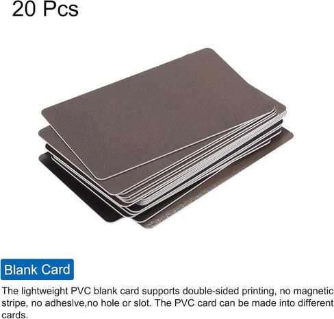 MECCANIXITY 20pcs Blank PVC Cards Color, CR80 30Mil Plastic Cards Blank ID Card Waterproof for ID Badge, Credit Cards, Identification Badges, Printer, Brown in Saudi Arabia