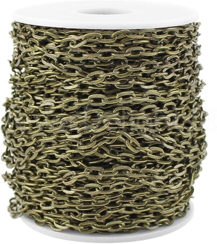 CleverDelights 5x7mm Cable Chain - Antique Bronze Color - 330 Feet - Bulk Chain Spool in Saudi Arabia