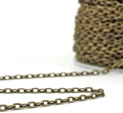 CleverDelights 5x7mm Cable Chain - Antique Bronze Color - 330 Feet - Bulk Chain Spool in Saudi Arabia