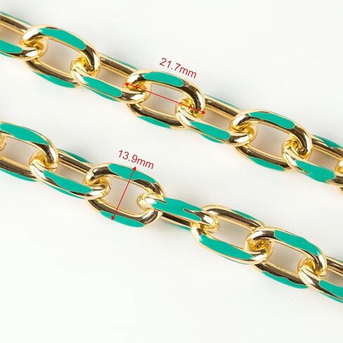 YOUBEIYEE 1 Yard Blue Enamel Paperclip Chains for Jewelry Making Gold Plated Aluminum Jewelry Making Chain Bulks with Jump Rings and Lobster Clasps in Kuwait