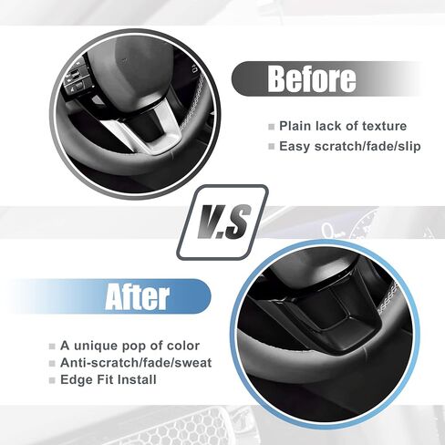 X AUTOHAUX for Honda Civic 11th Gen 2022 Steering Wheel Cover Trim Center Consoles U Type Frame Trim Decor for Sedan Hatchback LX EX EX-L Sport Touring ABS Sweat-proof Bright Black in Saudi Arabia