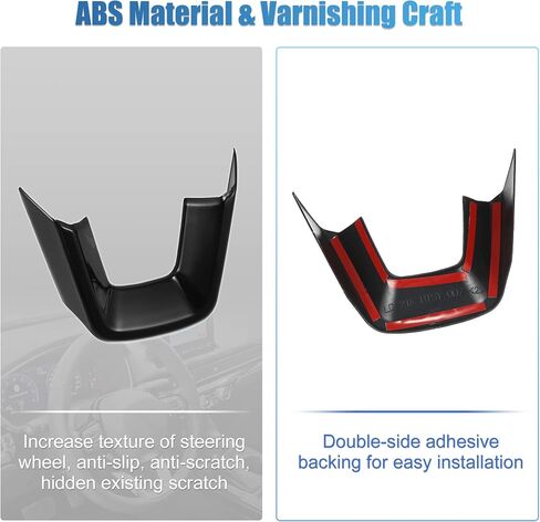 X AUTOHAUX for Honda Civic 11th Gen 2022 Steering Wheel Cover Trim Center Consoles U Type Frame Trim Decor for Sedan Hatchback LX EX EX-L Sport Touring ABS Sweat-proof Bright Black in Saudi Arabia