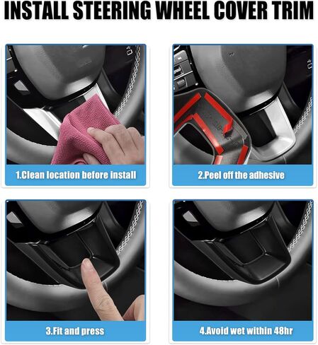 X AUTOHAUX for Honda Civic 11th Gen 2022 Steering Wheel Cover Trim Center Consoles U Type Frame Trim Decor for Sedan Hatchback LX EX EX-L Sport Touring ABS Sweat-proof Bright Black in Saudi Arabia