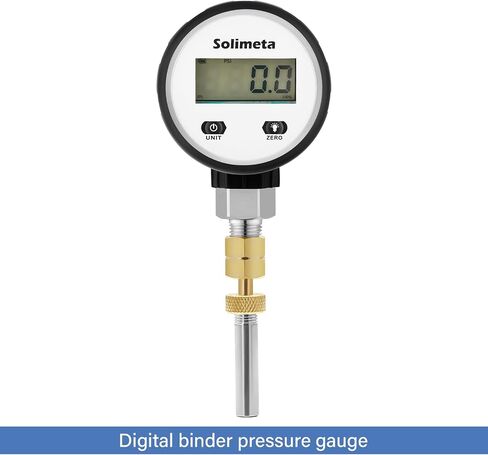 مقياس الضغط الرقمي Solimeta، مقاس قرص 2-1/2 بوصة، حامل سفلي 1/4 بوصة NPT، 0-100 رطل لكل بوصة مربعة، مع قابس اختبار نحاسي أنثى 1/4 بوصة NPT in Kuwait