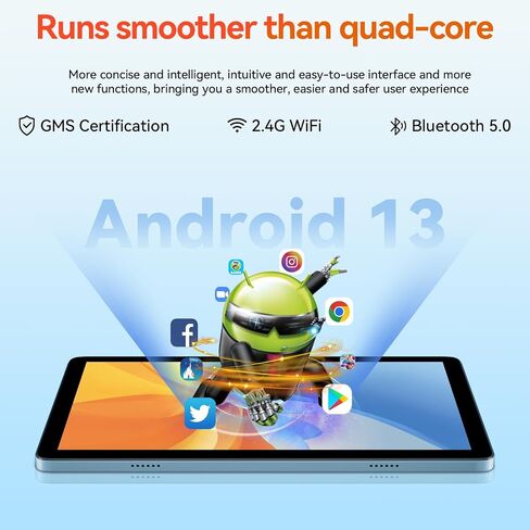 جهاز لوحي Android 13: وحدة المعالجة المركزية ثماني النواة، جهاز لوحي 10.1 بوصة، 1280 × 800 IPS 32 جيجابايت ذاكرة تخزين داخلية 6000 مللي أمبير في الساعة واي فاي بلوتوث 5.0، كاميرا 5 ميجابكسل + 2 ميجابكسل، جهاز لوحي للبالغين + الأطفال (LeoPad20) in Saudi Arabia