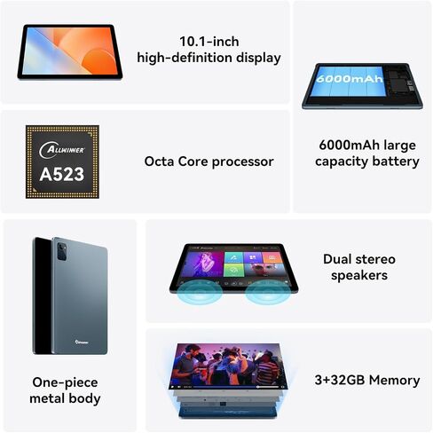 جهاز لوحي Android 13: وحدة المعالجة المركزية ثماني النواة، جهاز لوحي 10.1 بوصة، 1280 × 800 IPS 32 جيجابايت ذاكرة تخزين داخلية 6000 مللي أمبير في الساعة واي فاي بلوتوث 5.0، كاميرا 5 ميجابكسل + 2 ميجابكسل، جهاز لوحي للبالغين + الأطفال (LeoPad20) in Saudi Arabia