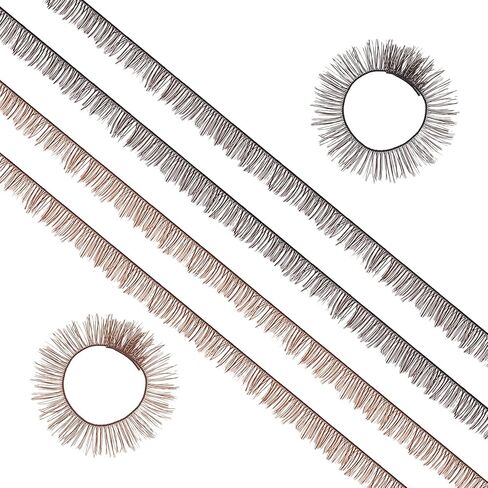 GORGECRAFT 2 Colors 40 Strands Doll Eyelashes Strips Bottom Lashes Cosplay Dolls Eye Make Up Accessory Reusable 3D Fake Eyelashes for Crafts Doll Accessory in Saudi Arabia