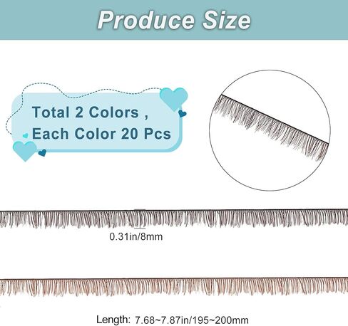 GORGECRAFT 2 Colors 40 Strands Doll Eyelashes Strips Bottom Lashes Cosplay Dolls Eye Make Up Accessory Reusable 3D Fake Eyelashes for Crafts Doll Accessory in Saudi Arabia