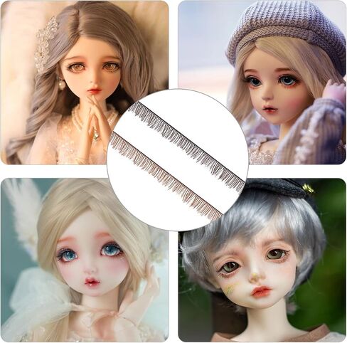 GORGECRAFT 2 Colors 40 Strands Doll Eyelashes Strips Bottom Lashes Cosplay Dolls Eye Make Up Accessory Reusable 3D Fake Eyelashes for Crafts Doll Accessory in Saudi Arabia