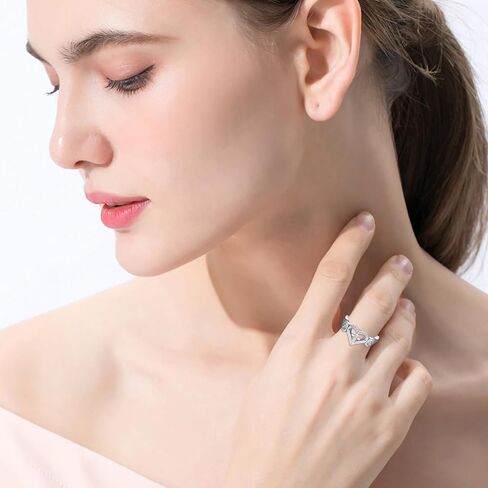 الإيمان الصليب الدائري للنساء 925 فضة الإيمان الأمل الحب الدائري المسيحية خاتم الدينية مجوهرات هدية للفتيات المراهقات حجم 7-9 in Kuwait