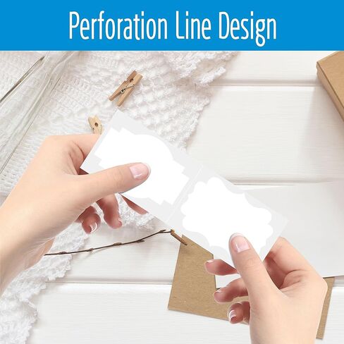 300 PCS White Stickers, 5 Fancy Shapes Labels Blank Stickers Roll White Name Tags with Permanent Adhesive for File Folders, Food Jars, Gift Tags, Home Office Business Uses (2" x 3") in Saudi Arabia