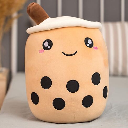 Vhyhcy لطيف محشوة بوبا أفخم فقاعة الشاي الغذاء الحليب كوب بلوشي وسادة، لينة kawaii المعانقة أفخم لعب الهدايا للأطفال (البني، 9.4 بوصة) in Kuwait