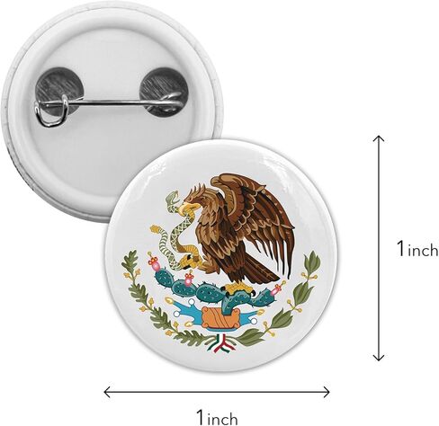 شارة دائرية بعلم نسر المكسيك - معطف Calcomania Escudo Mexicano لأذرع المكسيك شارة البلد الوطني (1 بوصة، 10 قطع) in Kuwait