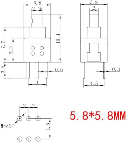150PCS Self Locking DPDT 6PIN Mirco Square Button Switches Kit(5.8X5.8mm 7X7mm 8X8mm 8.5x8.5mm) with Button Cap in Kuwait