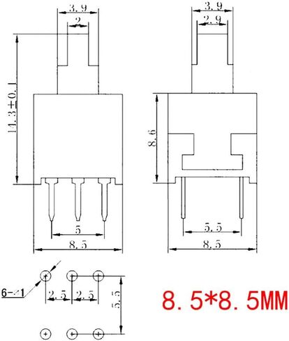 150PCS Self Locking DPDT 6PIN Mirco Square Button Switches Kit(5.8X5.8mm 7X7mm 8X8mm 8.5x8.5mm) with Button Cap in Kuwait