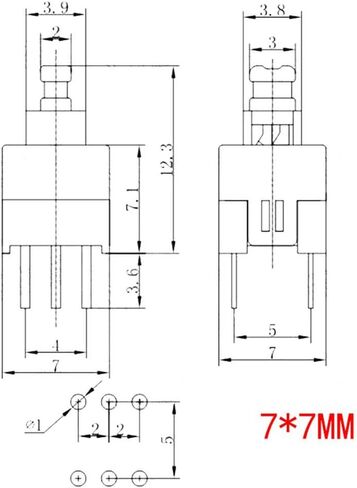 150PCS Self Locking DPDT 6PIN Mirco Square Button Switches Kit(5.8X5.8mm 7X7mm 8X8mm 8.5x8.5mm) with Button Cap in Kuwait