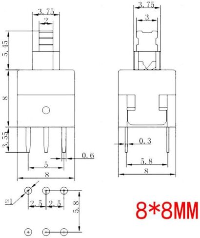 150PCS Self Locking DPDT 6PIN Mirco Square Button Switches Kit(5.8X5.8mm 7X7mm 8X8mm 8.5x8.5mm) with Button Cap in Kuwait